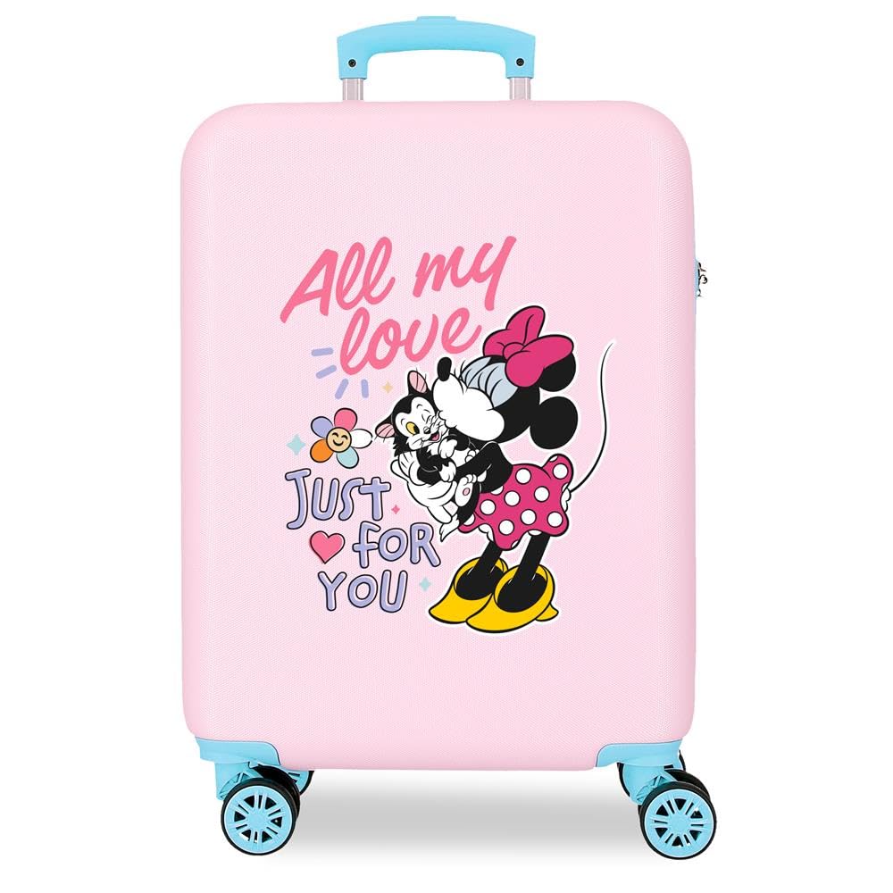 Joumma Disney Walizka kabinowa Mickey & Minnie różowa 38 x 55 x 20 cm sztywne tworzywo ABS boczne zapięcie szyfrowe 34 L 2,6 kg 4 podwójne koła bagaż podręczny