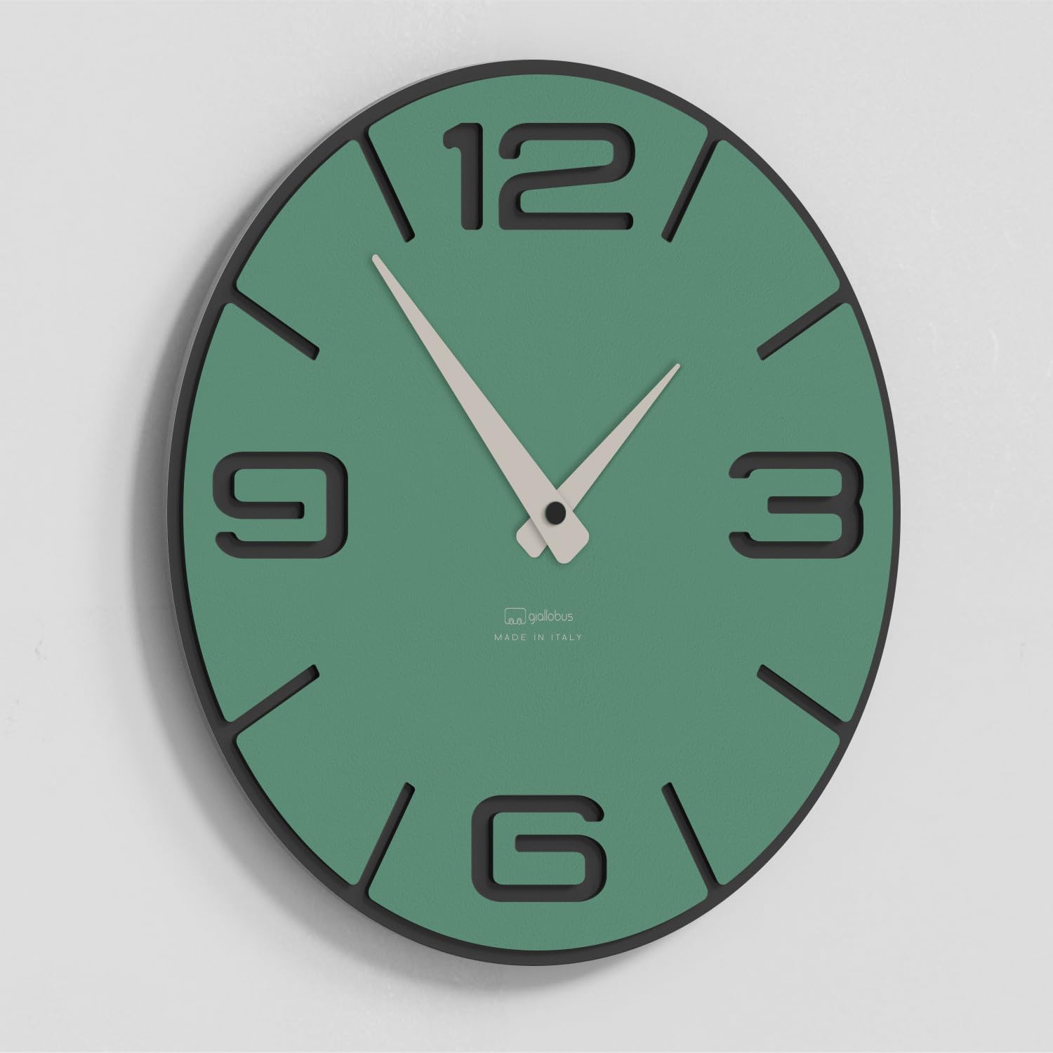 Giallobus - Reloj premium - Simple relief - Madera de MDF - Premium 45x45cm - n.20 Alexandrite - Artesano Made in Italy - Silencioso - Idea de regalo - Doble nivel moderno