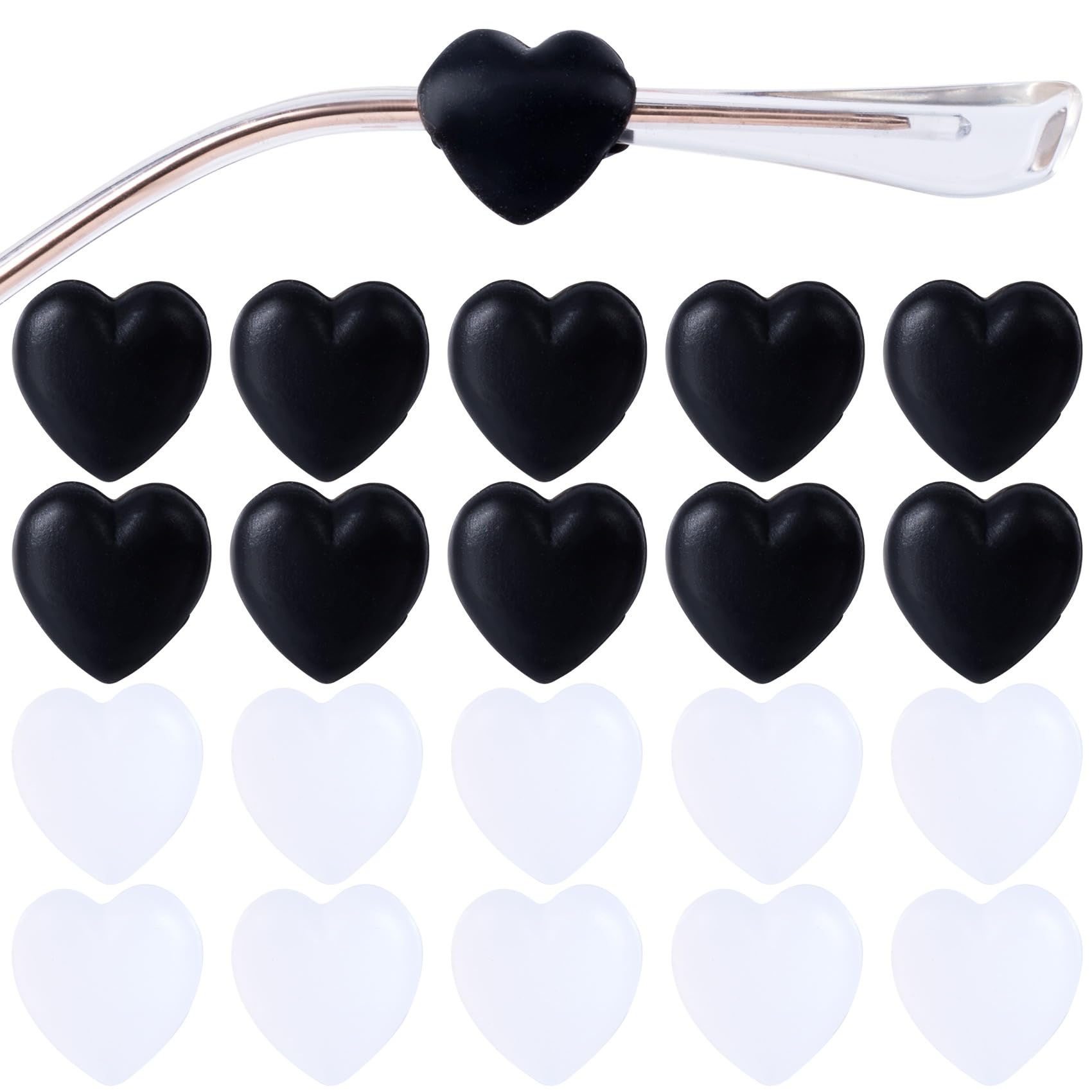 HINZIC Heart Eyeglasses Ear Grips Silicone Retainers Behind The Ear Hooks Holder Sunglasses Eyeglasses Stopper