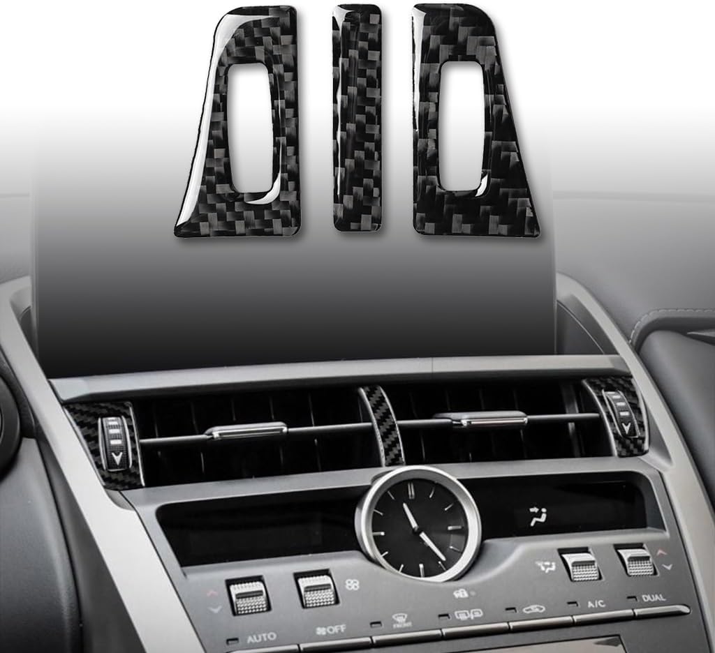 30PCS Real Carbon Fiber Interior/Exterior Accessories Sticker Compatible with Lexus NX 200 300 200t 300h 2015-2021 2016 2017 2018 2019 2020 Full Set Decor Kit Decal Trim Black