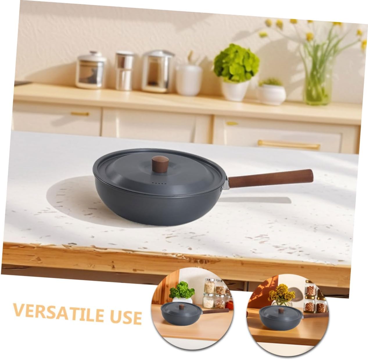 1set Portable Camping Fry Pan Lightweight Outdoor Cooking Skillet for Eggs and Steak Detachable Design Nonstick and Even Heat Distribution for Picnics and Travel