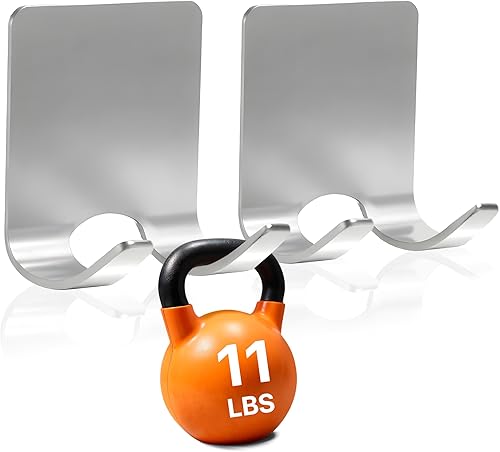 Performore Paquete de 2 soportes para maquinilla de afeitar de acero inoxidable con adhesivo 3M, ganchos de ducha autoadhesivos impermeables para