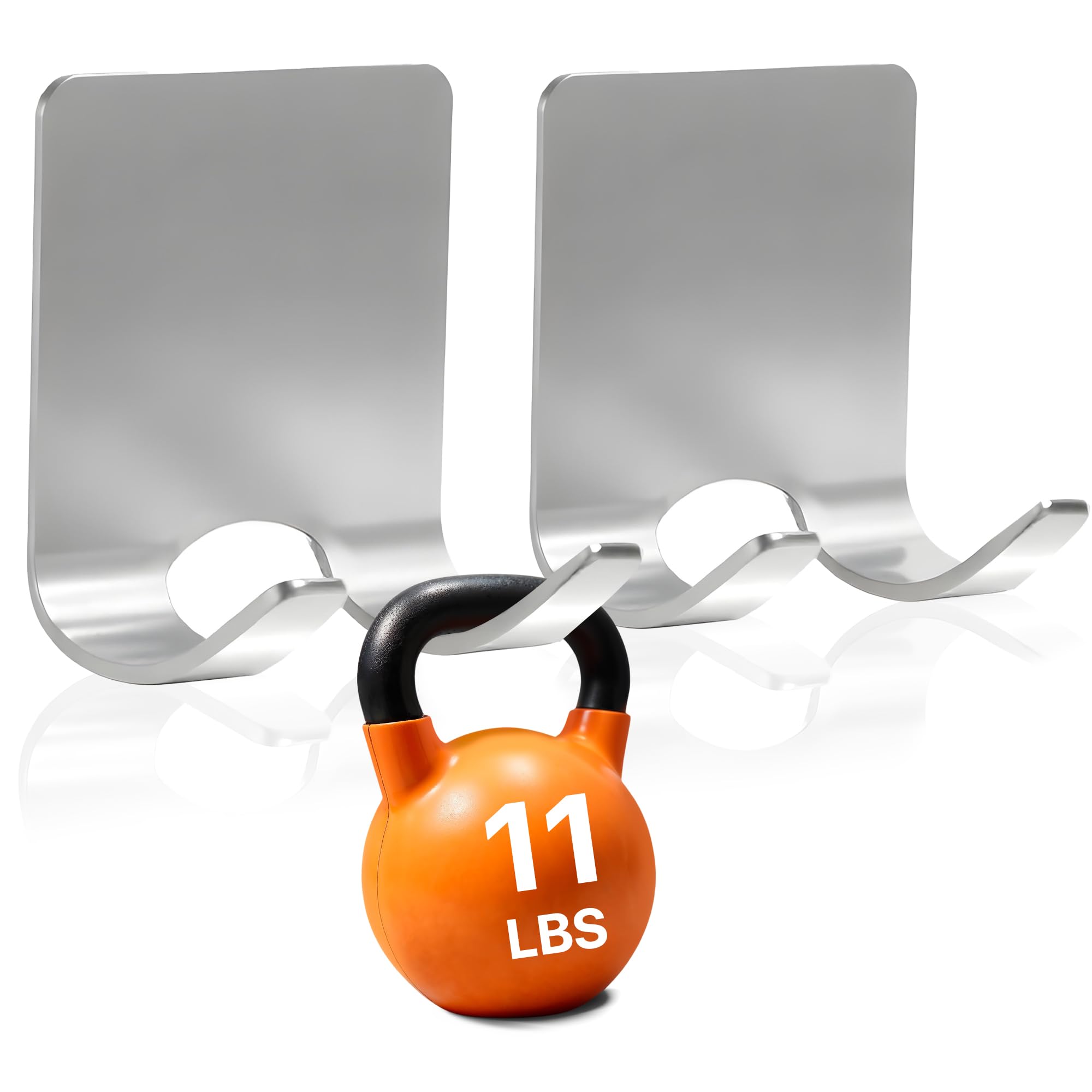 Performore 2-Pack Stainless Steel Razor Holder with 3M Adhesive – Waterproof Self-Adhesive Shower Hooks for Towel, Blade, and Shaver Storage in