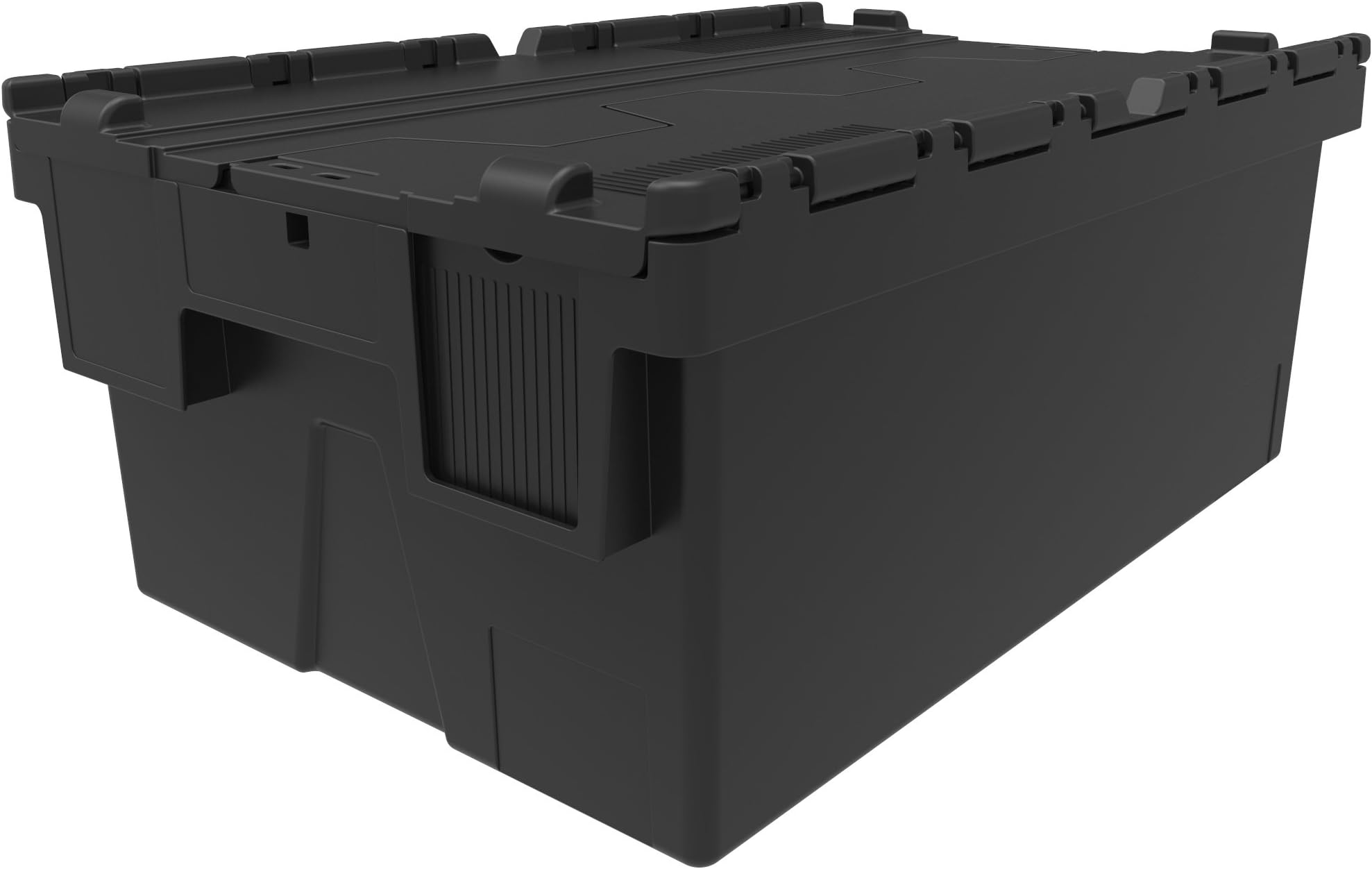 New Black 44 Litre Plastic Storage Boxes Containers Crates Totes with Lids - L 600 x W 400 x H 250 mm Industrial Stackable/Nest Box (1)