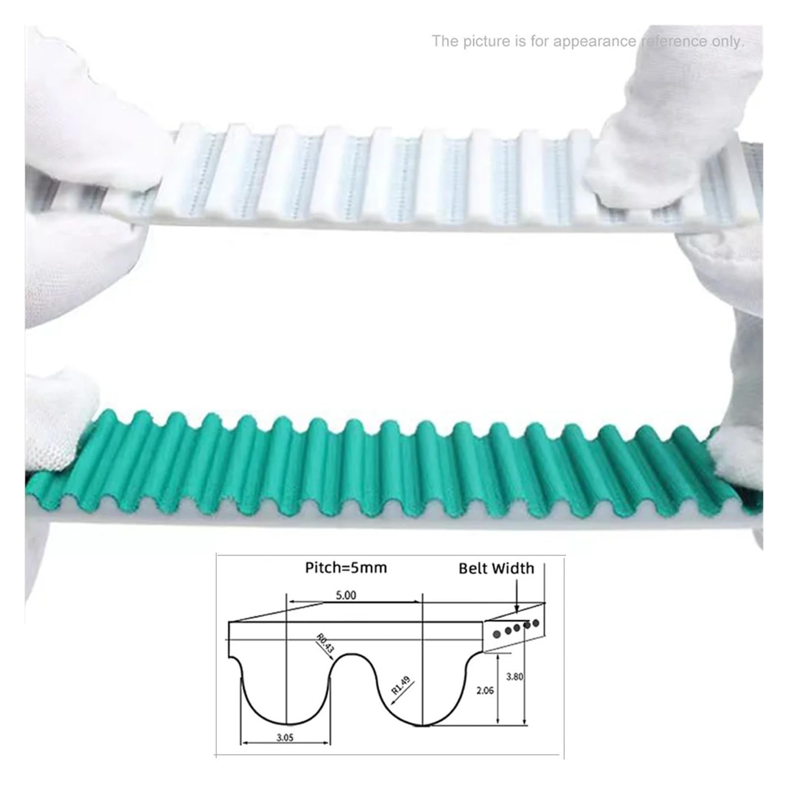 Cinturón abierto HTD 5M PU | Ancho: 10 mm/15 mm/20 mm/25 mm/30 mm/40 mm Adecuado for impresoras 3D(5meter,WHITE_25MM)