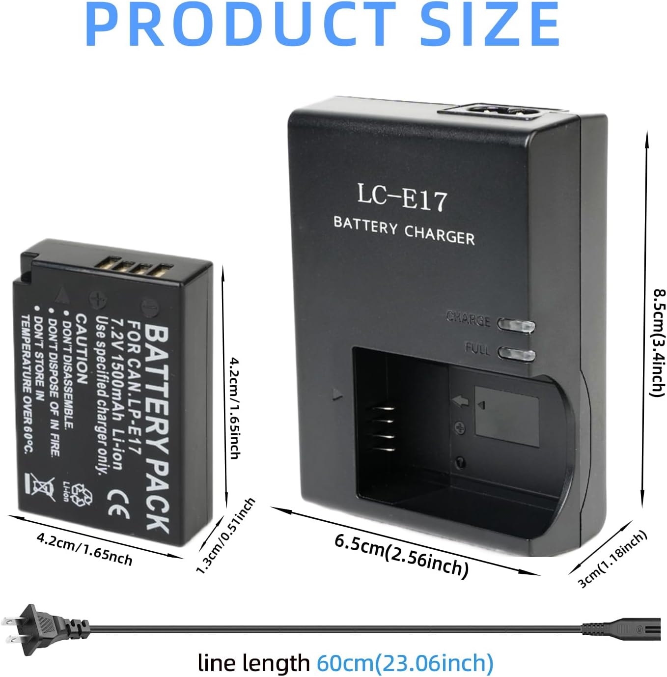 LC-E17 Battery Charger 2 Pack LP-E17 Lithium-Ion Battery Compatible with Canon EOS R100 R50 RP R10 R8, Rebel T8i, T7i, T6i, T6s, SL2 SL3, M3, M5, M6, 77D 750D 760D 800D 8000D Digital SLR Camera