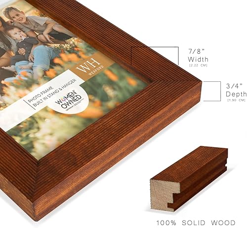 Miniatura 6 de Renditions Gallery Marco de fotos de 3.5 x 5 pulgadas, diseño de madera de estilo moderno y vidrio de alta definición, listo para exhibición de