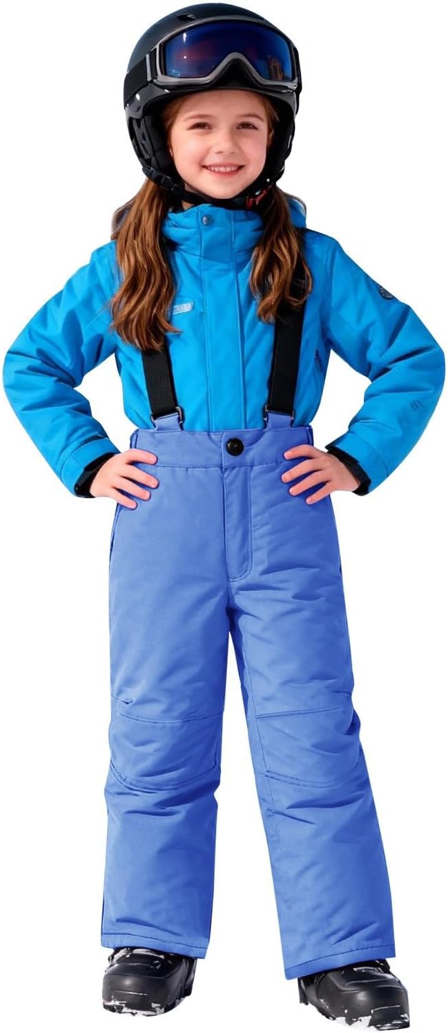Girls Strap Snow Bib Pants Waterproof Insulated Ski Pants Kids Adjustable Snowboard Overalls Winter Snowsuit Outfit