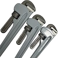 Vista 3 de PROLINEMAX Juego de llaves de tubería de aluminio de 3 piezas de 14 "18" 24" Juego de llaves de fontanería ajustables