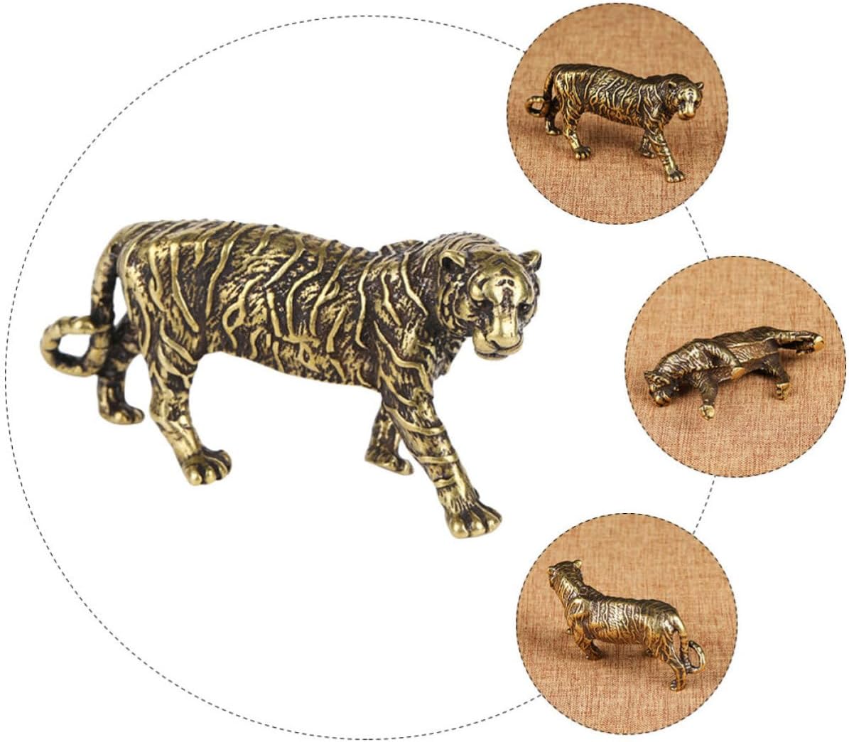 Healifty Retro Tiger-Shaped Copper Paperweight Decor for Desk and Home image 3