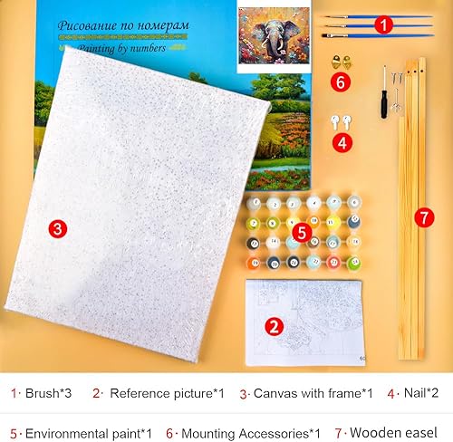 Miniatura 9 de TUMOVO Pintura de paisajes por números para adultos, kits de pintura de suculentas por números, pintura de números de cactus para adultos con