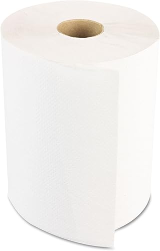 Hardwound toallas de papel, no perforadas 1 capa blanca, 8" W, 2" núcleo, 350'/rollo