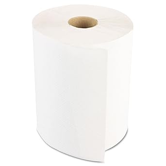 Boardwalk 6250 Hardwound Paper Towels, Nonperforated 1-Ply White, 350 ft Case of 12 Rolls