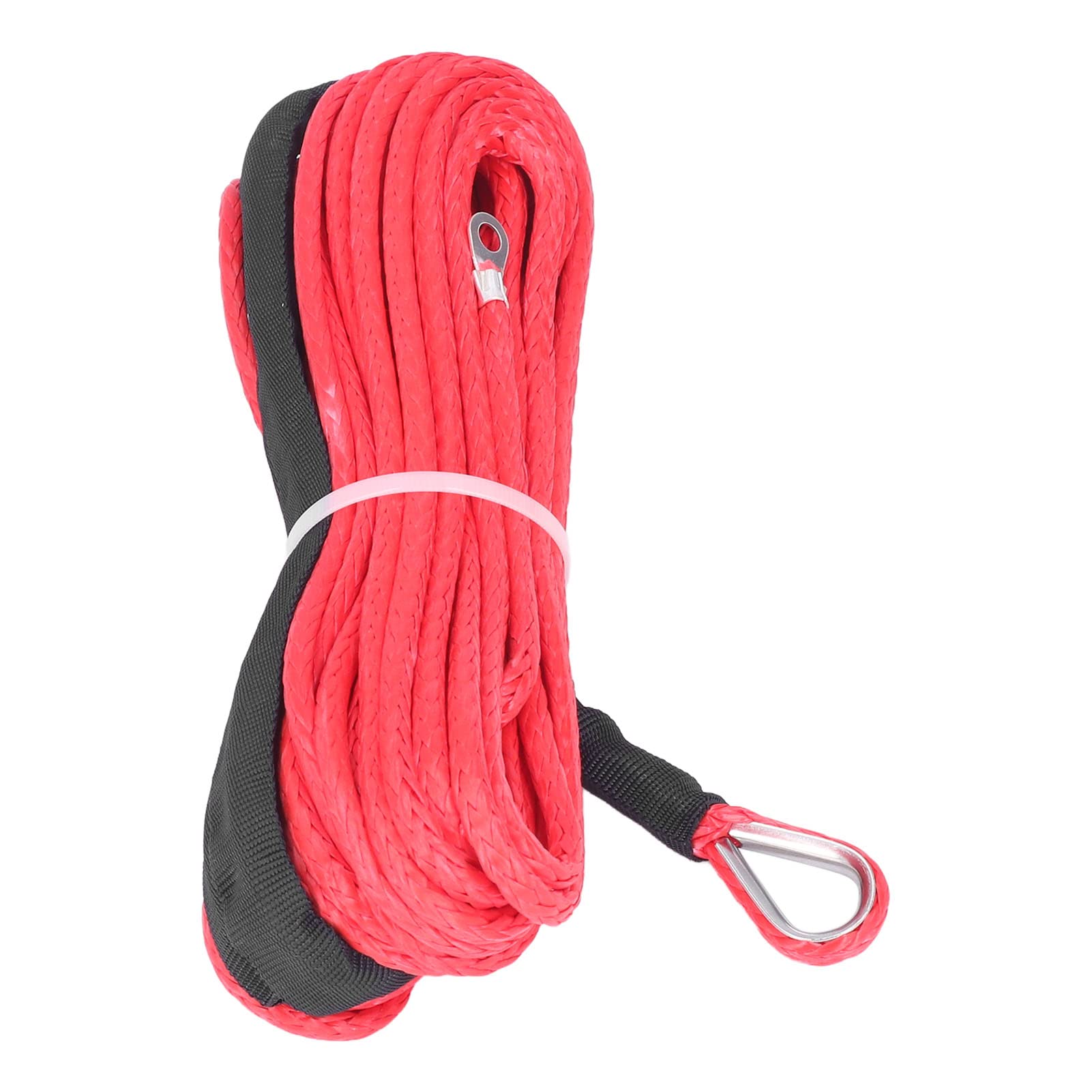 KIMISS Sangle de Câble de Remorquage de Voiture, Câble de Treuil 4,8 Mm X 15 M en Fibre Synthétique 5500 Lbs Résistance à la Rupture étanche pour Remorque ATV UTV(Rouge)