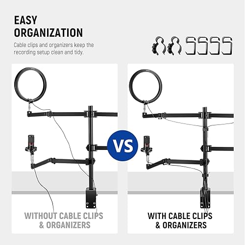 Miniatura 7 de NEEWER ST004 - Soporte para cámara web de escritorio, soporte de montaje para cámara web con 4 brazos articulados flexibles, tornillos de 38