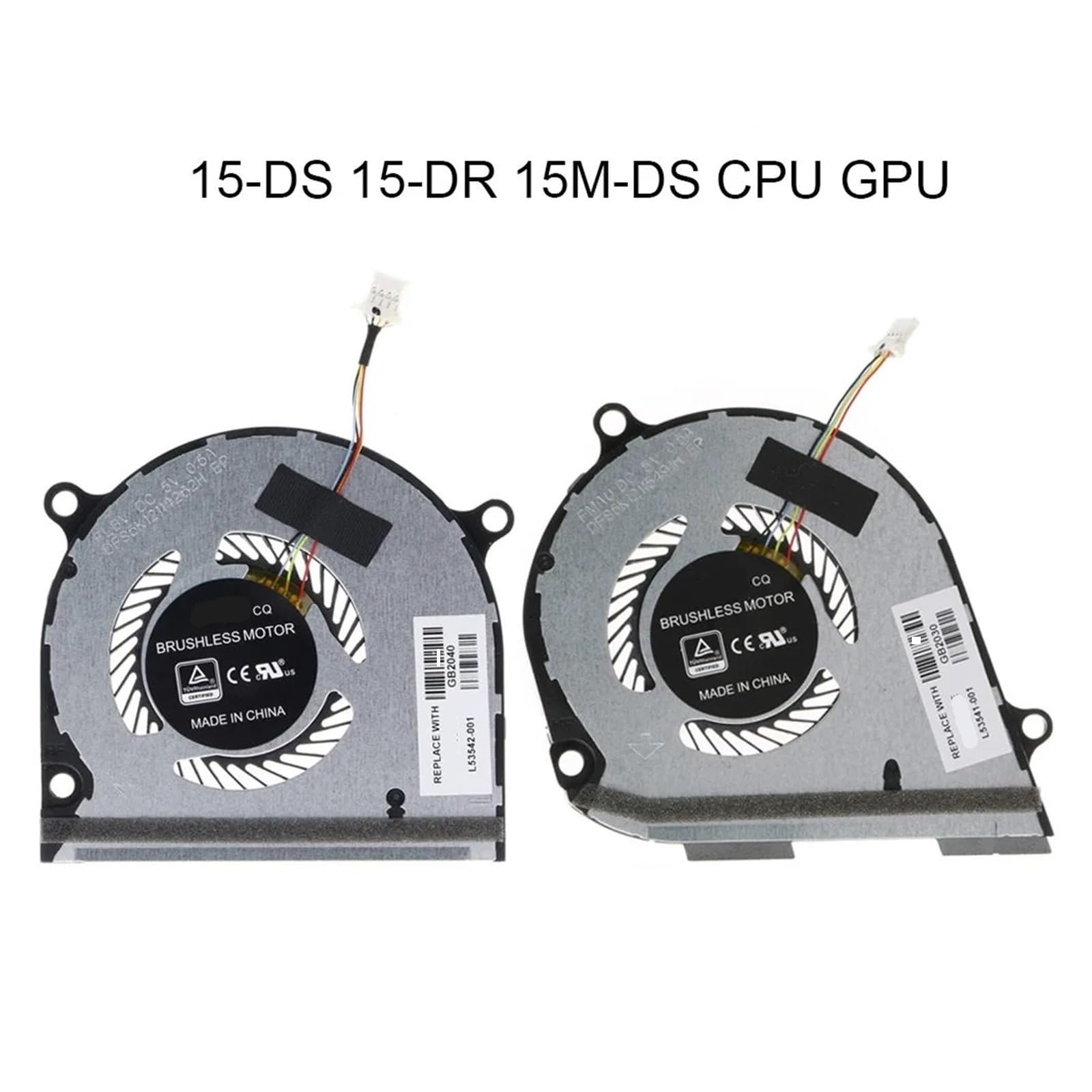 Ventilateur de Refroidissement PC, Ventilateurs GPU L53542 L53541-001 for processeur d'ordinateur, compatibles avec HP Envy, X360 15-DS 15-DR 15M-DR DR0004 15M-DS DS0011 TPN-W142(GPU Fan L53542)