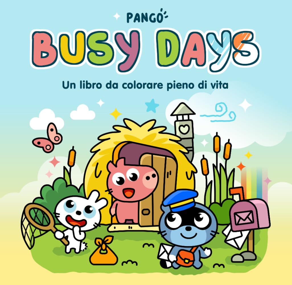 Pango Busy Days: Un libro da colorare pieno di vita — Tutto l’universo Pango accogliente, tenero e rilassante da colorare per ragazzi, adulti e bambini