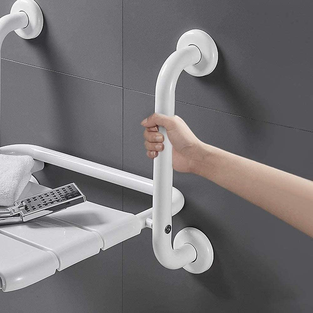 Asiento de Ducha de Pared, Asiento de Seguridad Deo Inoxidable, Banqueta de Baño Plegable, Adecuado para Personas Mayores/Discapacitados, Soporta 330S/White