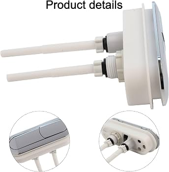 TOVINANNA 2-Pack Dual Flush Toilet Tank Buttons – 100x30mm Rectangle ABS Replacement Kit (Fits Most Tanks, Random Rod Color)
