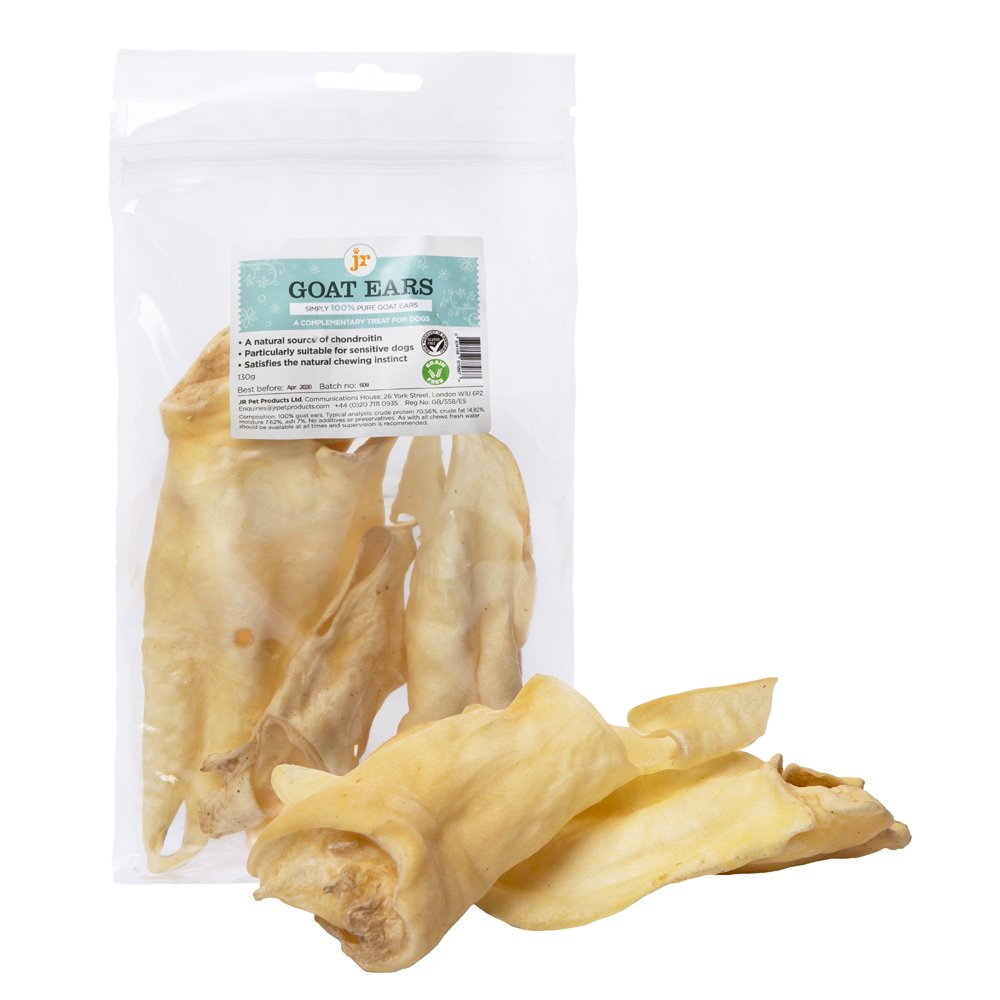 JR Pet Products 4 x 130g Natural Goat Ears