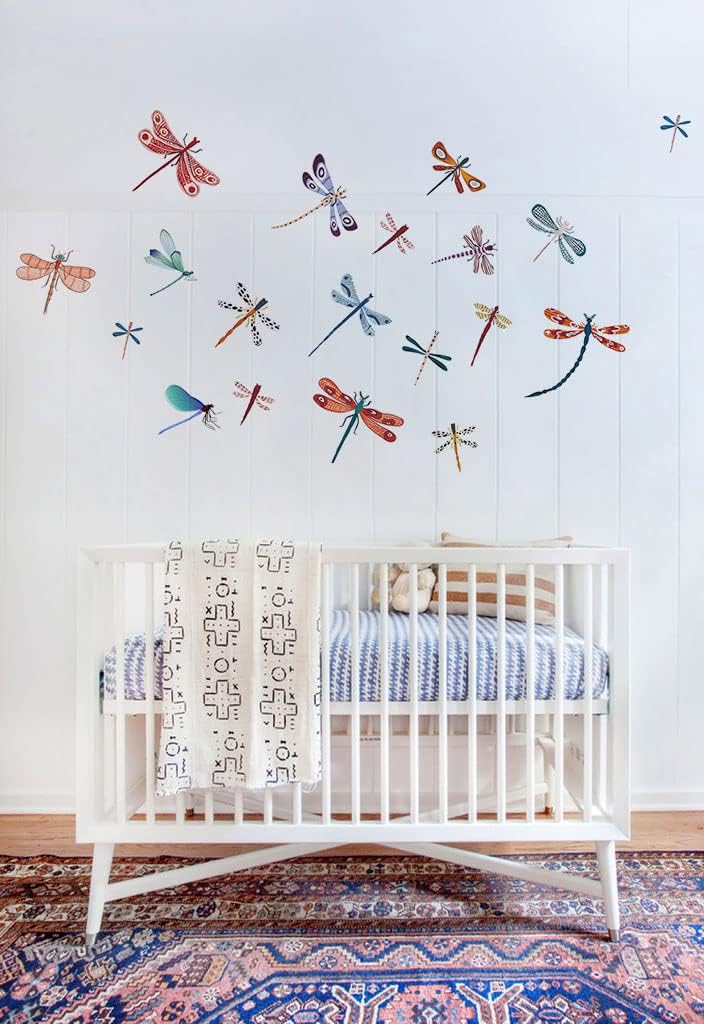 Amazon.com: Dragonfly Wall Sticker Colorful Dragonfly Wall Decals Girls ...