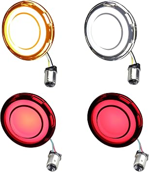 Smoked 1157 Front Rear LED Turn Signals, 2 Inch Bullet Motorcycle Brake Taillights for Harley Touring Road King Sportster Softail Electra Glide Iron 883-4Pcs
