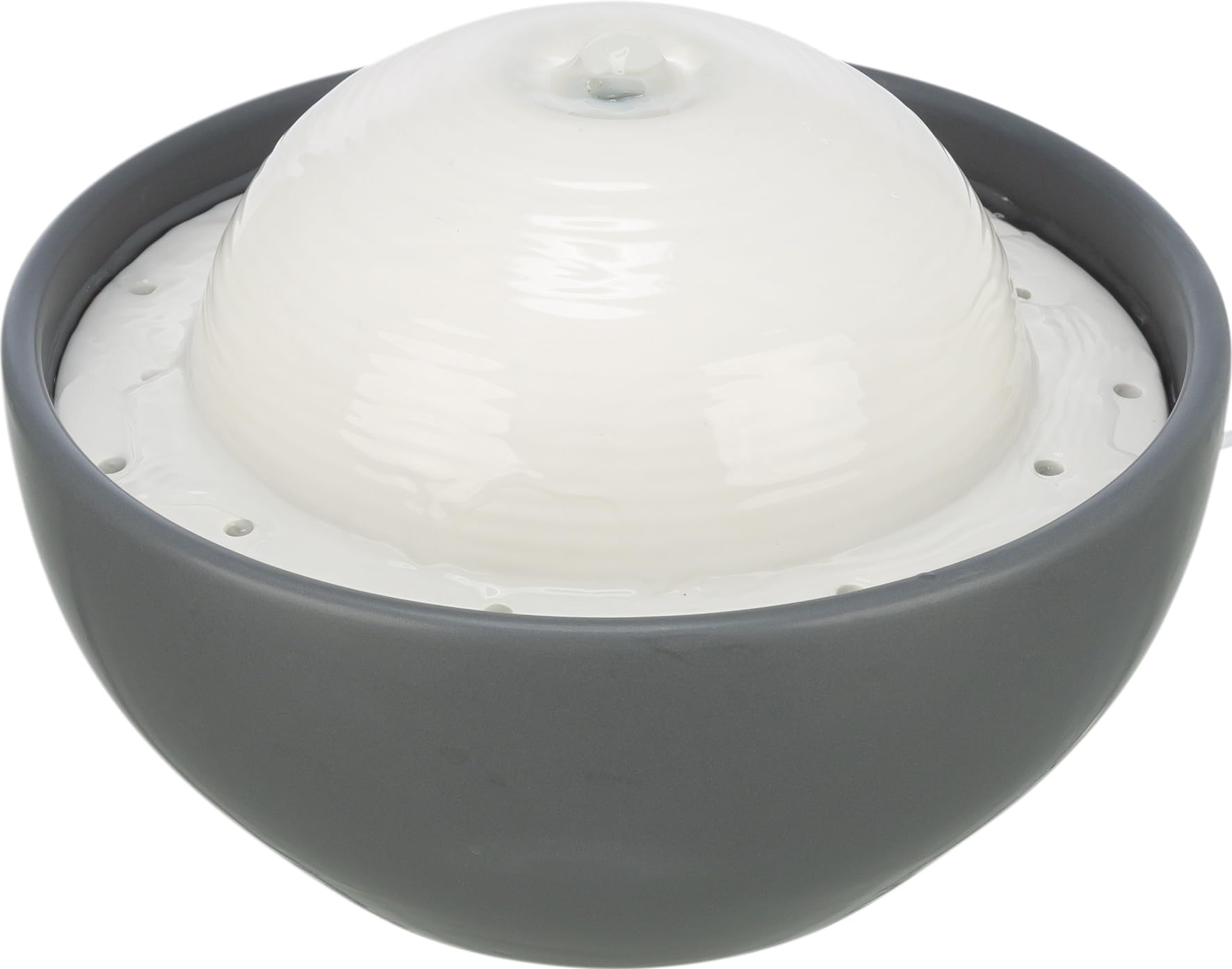 Trixie vital dome drinking fountain ceramic grey/white 1,5 ltr 20x10x20cm