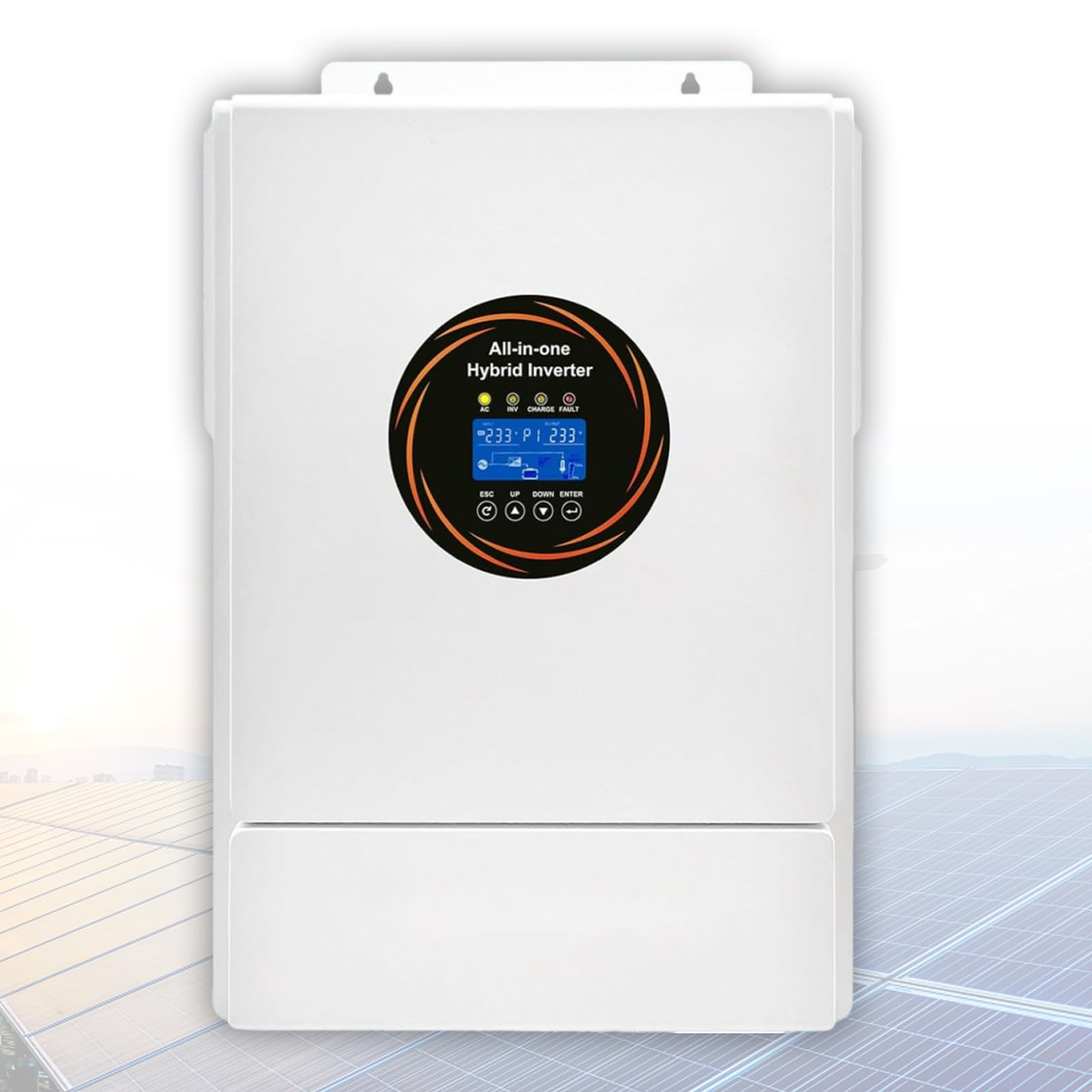 Inversor solar híbrido de fase dividida de 5000W 48V a 220V AC con MPPT Max 6400W cargador de CA de onda sinusoidal pura de baja frecuencia de entrada fotovoltaica para sistemas y cobertizos de energí