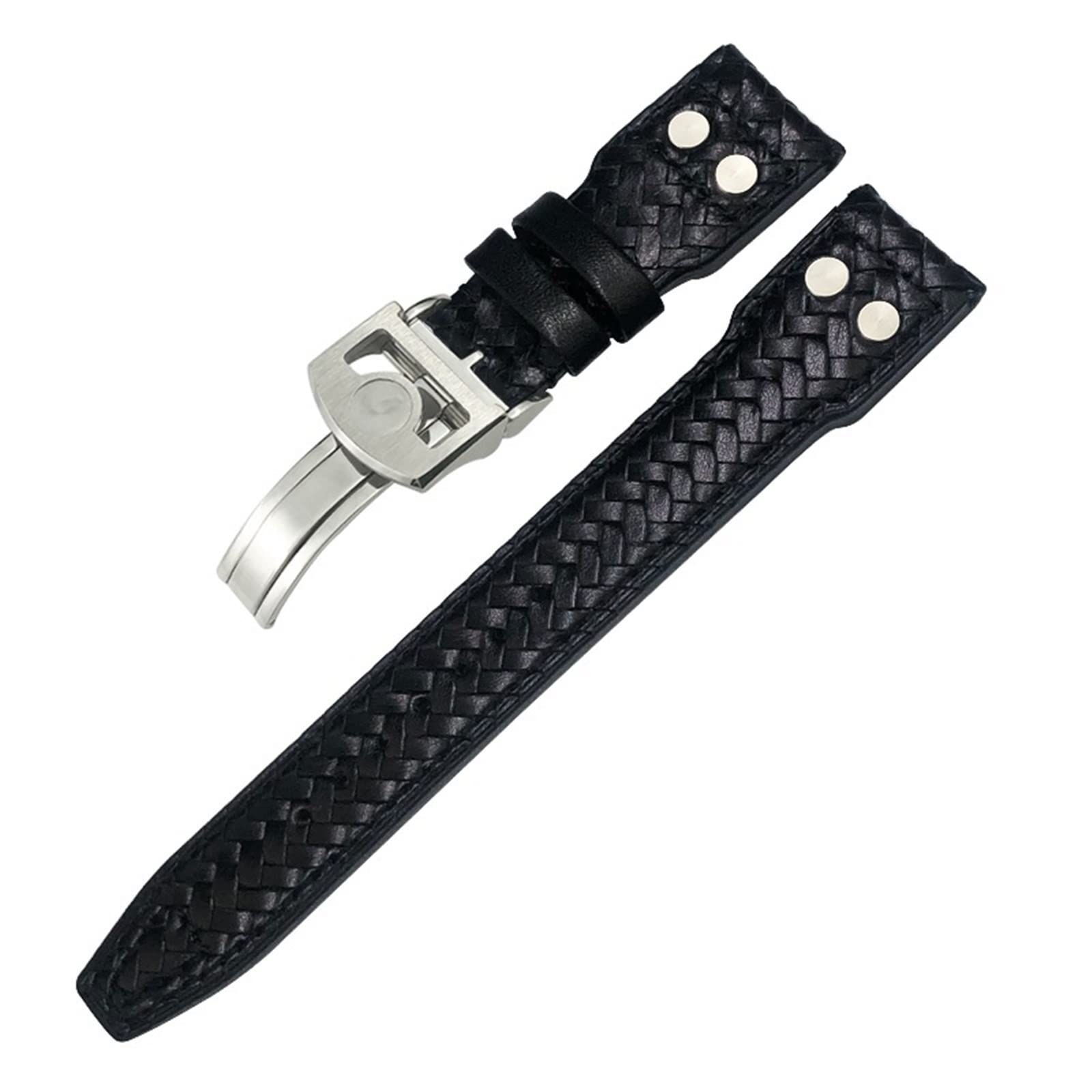 SRRDK Correa de reloj de cuero genuino tejida con remaches de 20mm 21mm 22mm para IWC Big Pilot Portugieser Pilot IW3777 correa de reloj de cuero de vaca