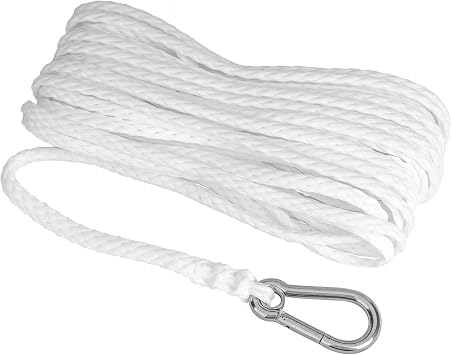 MARINE SYSTEM Made Hollow Braid Anchor Line Polypropylene 1/4 inch 50FT 100FT Black, White