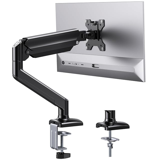 ErGear Single Monitor Arm for 13-36 inch Screens Adjustable Gas Spring Monitor Mount Holds up to 22 lbs