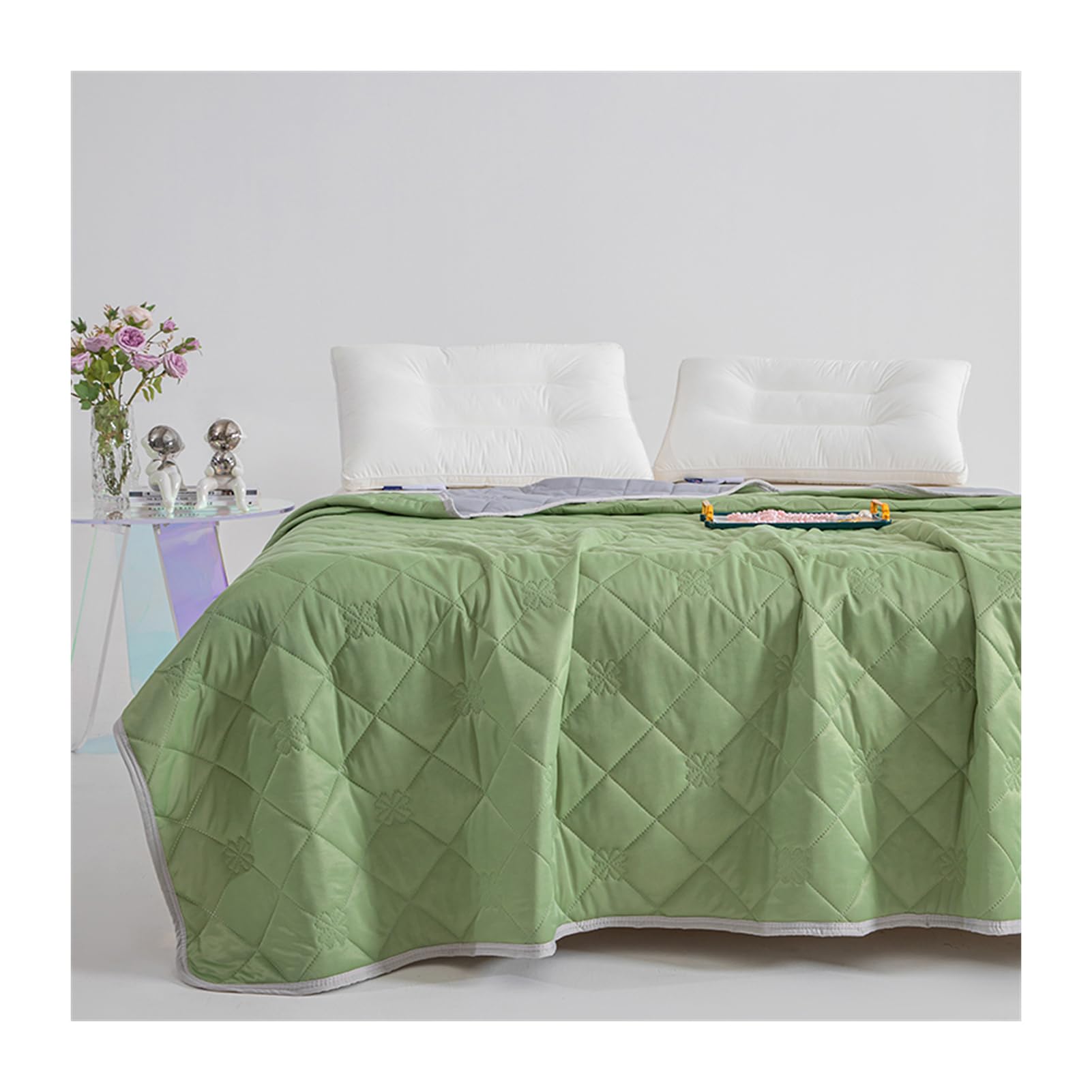 DUBTEDHOU Summer Blanket Lightweight Cooling Duvet Microfibre Summer Quilt Multicolor Multiple Sizes(Green,200x230cm)