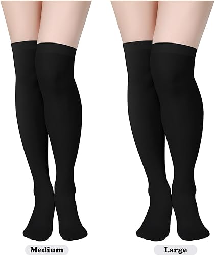 Miniatura 3 de SATINIOR Calcetines altos de Halloween para mujer, medias altas hasta el muslo para fiesta de cosplay