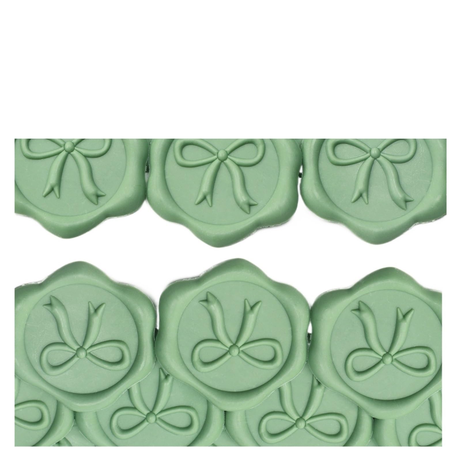 Efrjuwi Green Wax Seal Stickers 50Pcs Bow Wedding Invitation Envelope, 3D Self Adhesive Stamp Decals(Green)