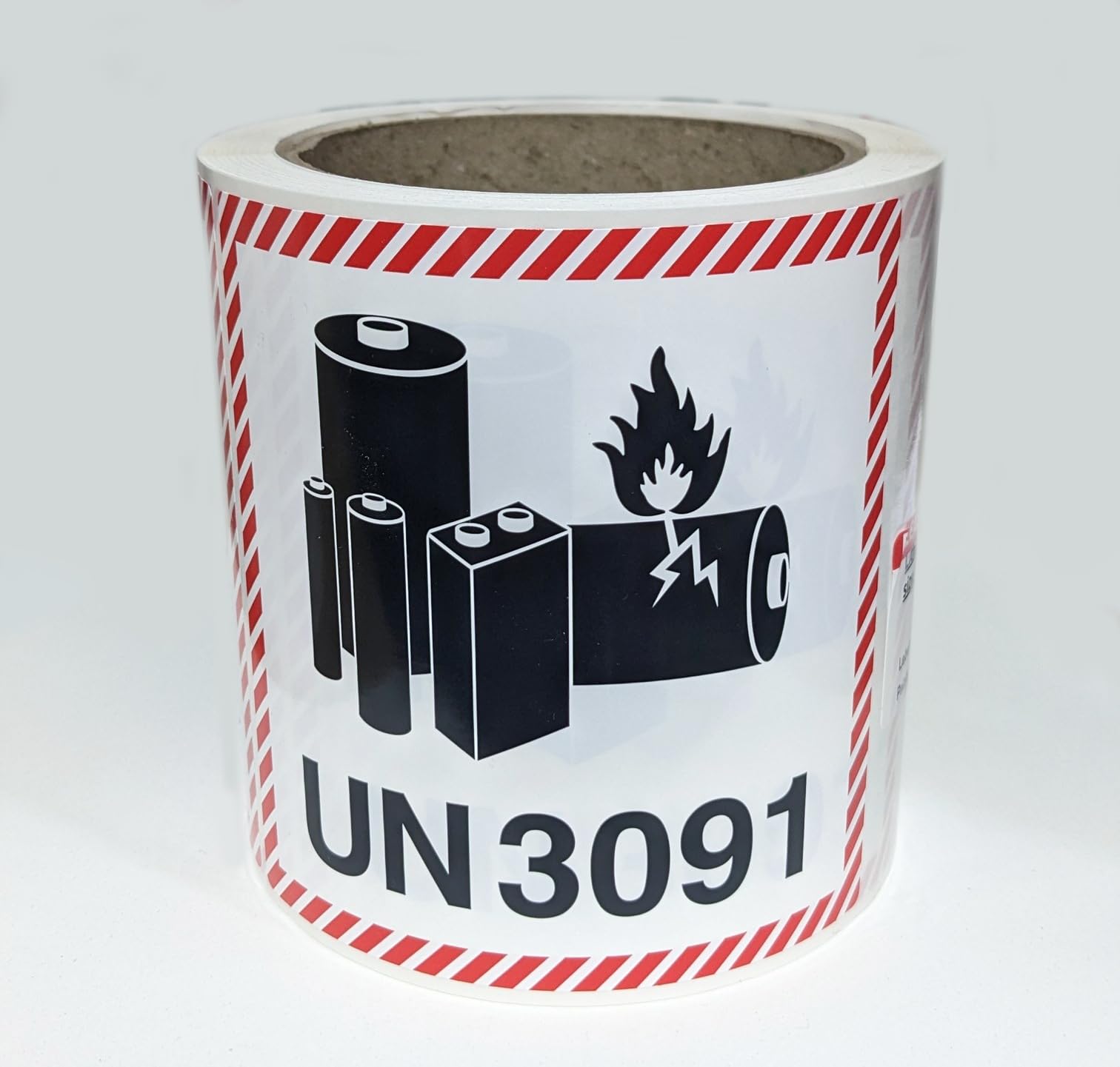 Lithium Battery Warning Labels UN 3091 | Roll of 250 | ADR IMDG ICAO | BS5609 Certified