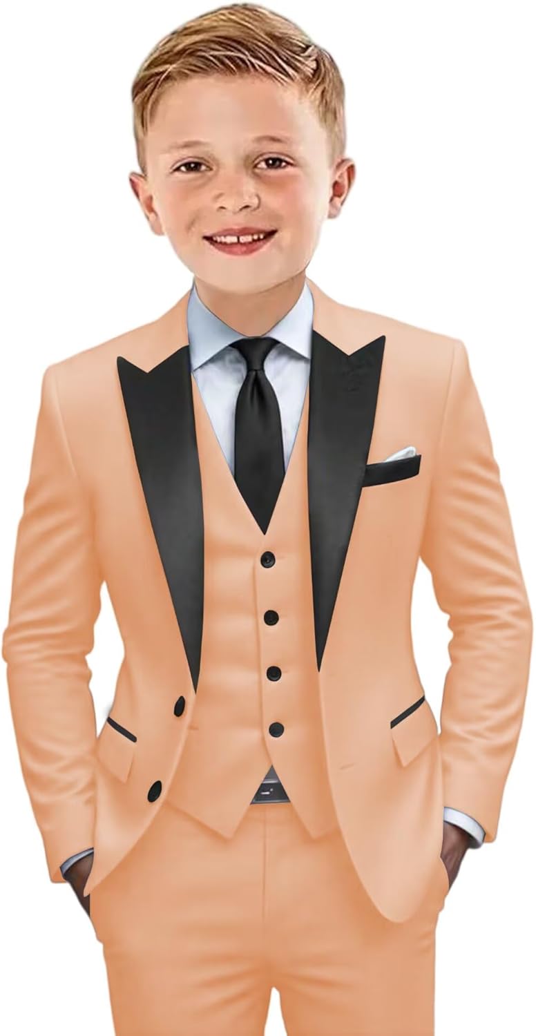 Boys Suit Kids Toddler Formal Easter Tuxedo Wedding Outfit,3Pcs Suits Set for Dinner Party Dress Clothes