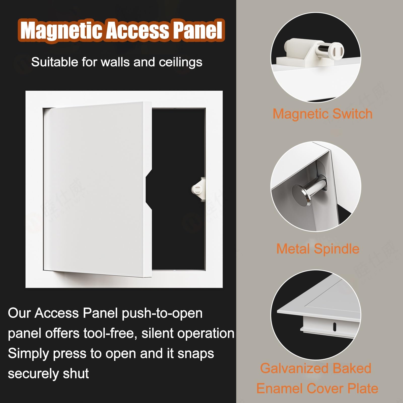 Copertura magnetica per prese d'aria 15 x 15 e 20 x 20 in alluminio per porte di accesso a D e pareti ispezionare il portello con meccanismo bianco 50,8 x 1,163 x 45,7 cm e Easy Inll