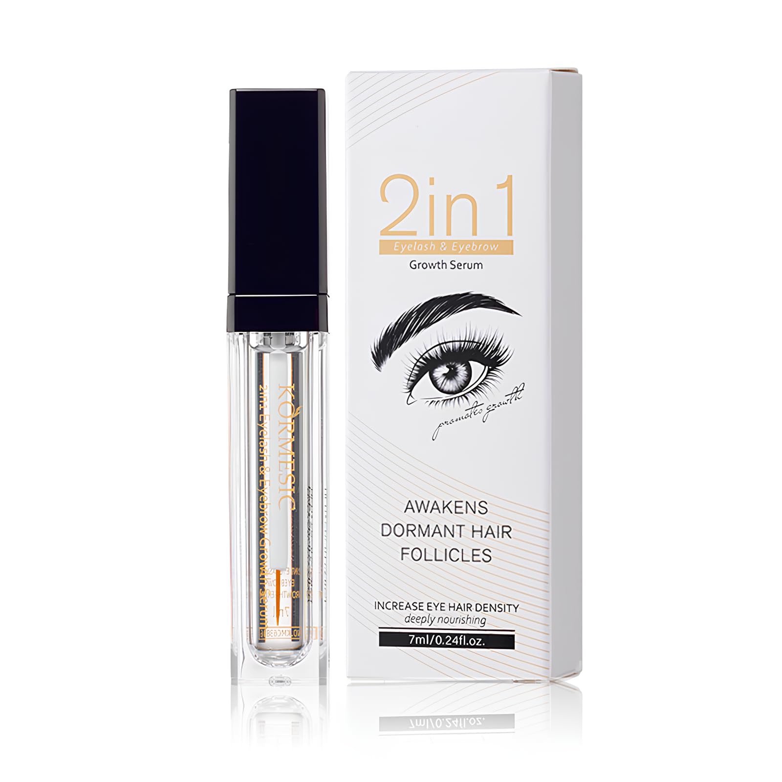Siero Ciglia Allungante 7ML, Naturalmente & Volumizzante Lash Serum Siero, Sopracciglia Enhancer Booster Essence, Avere Ciglia Lunghe e Folte, Crescita Rapida, Protegge e Rinforza- Bianco