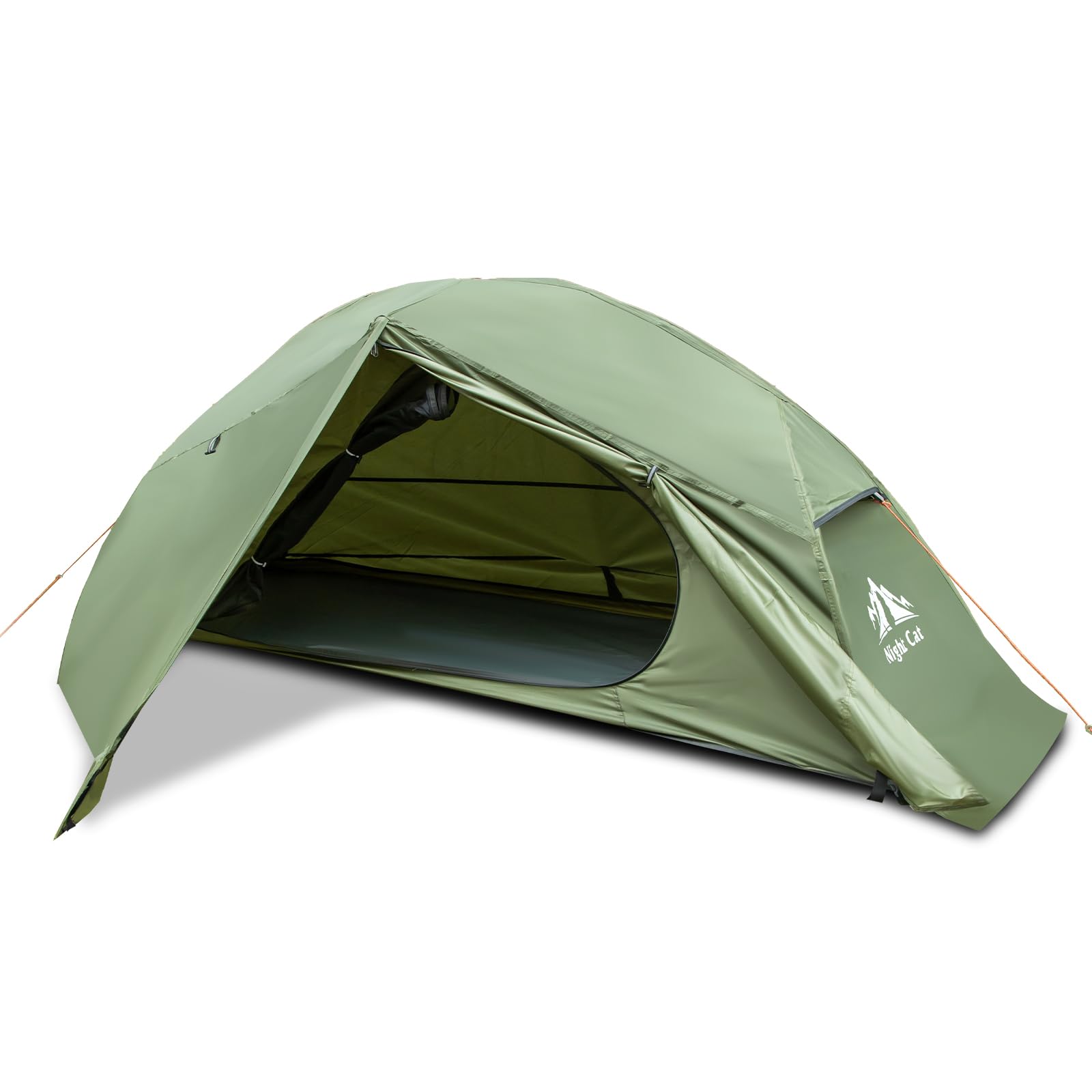 Night Cat 1 Man Tent Waterproof: Elevated Tent with Camp Bed for Adult Backpacking Hiking Travelling in Desert Grass Muddy Ground