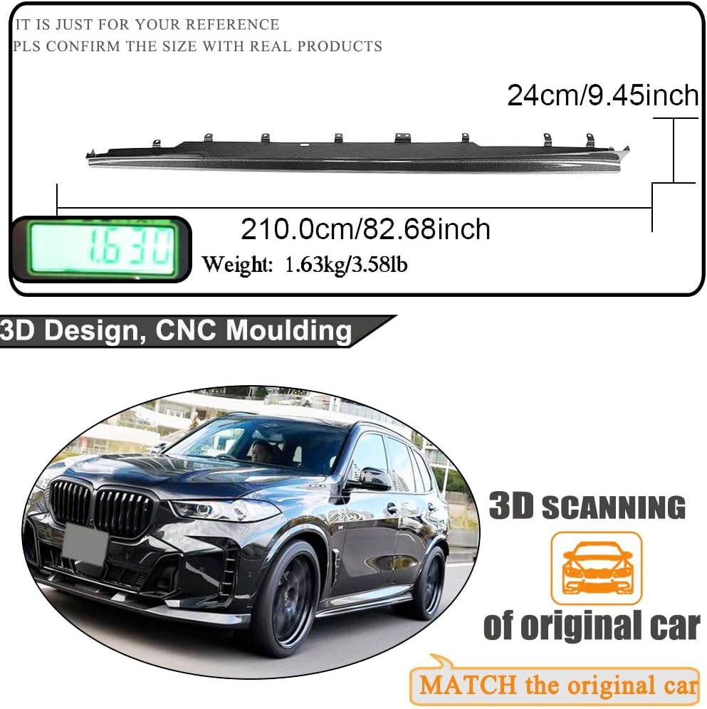 Carbon Fiber Side Skirts Compatible with BMW X5 G05 M Sport LCI 2023-2024 Under Door Rocker Panels Valance Extension Lip actory Outlet