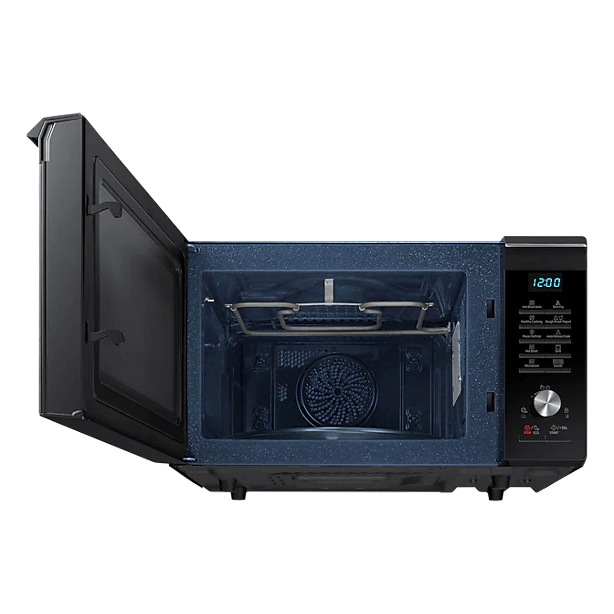 Samsung MC2BM6035KK/EG kuchenka mikrofalowa z grillem i gorącym powietrzem, 900 W, 28 komora gotowania, szerokość 51,7 cm, odporne na zarysowania ceramiczne wnętrze emaliowane, technologia HotBlast,