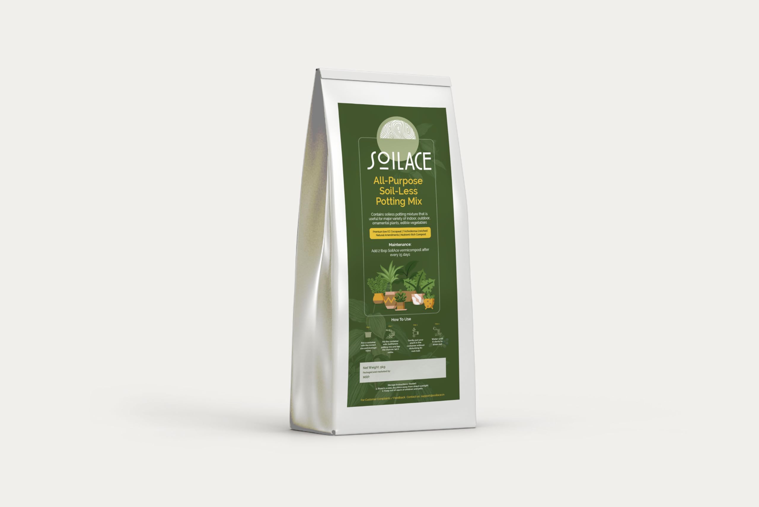 SoilAce | 10 Litre Volume | All Purpose Soil-Less Potting Mix, Light-Weight  Low EC cocopeat, Enriched with Seaweed Fertiliser Trichoderma, Humic Acid,  Essential Plant Nutrients. : Amazon.in: Garden & Outdoors