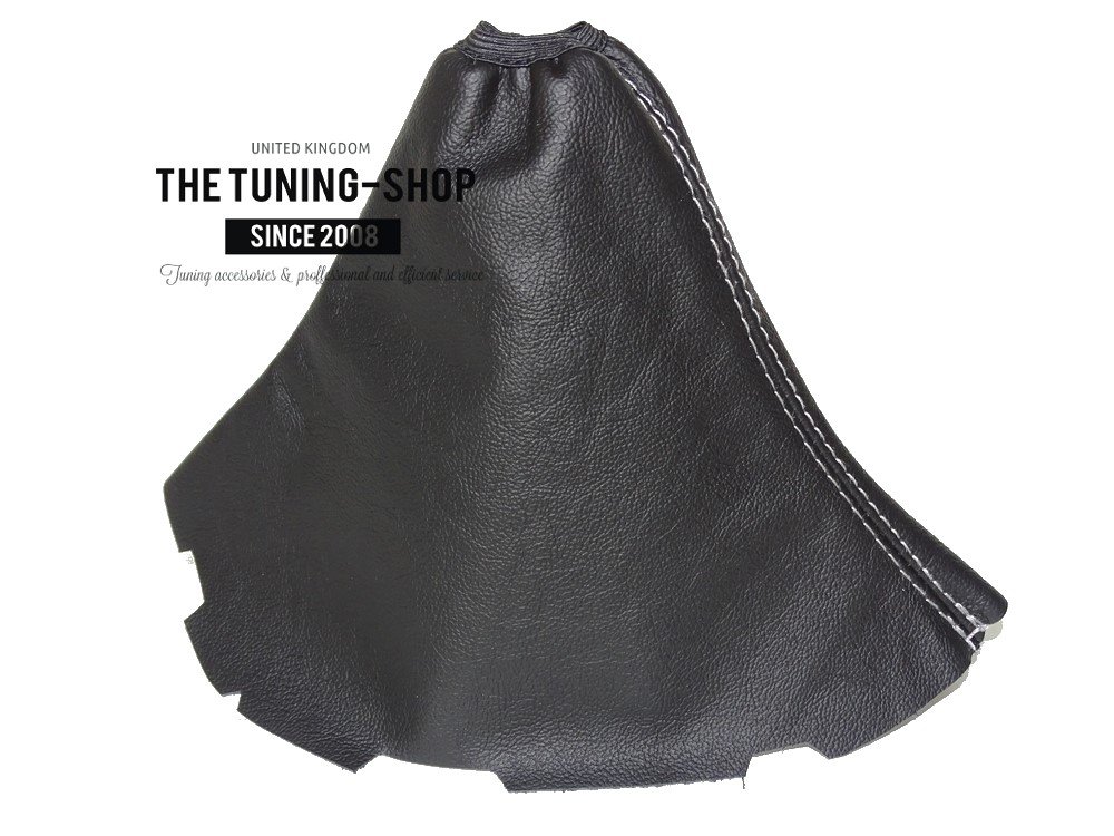 The Tuning-Shop for Toyota AURIS E150 2006-2012 Shift Boot Black Genuine Leather Grey Stitching