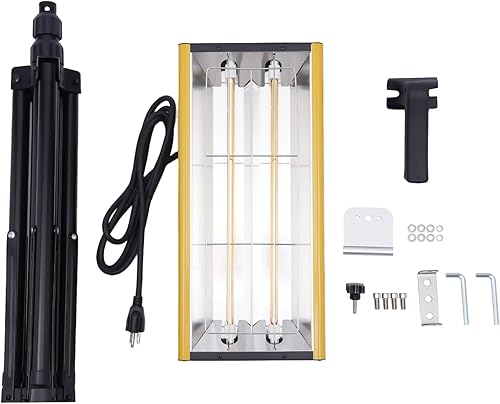 Miniatura 5 de DYRABREST Lámpara de pintura infrarroja de 2000 W, lámpara de curado de pintura infrarroja de onda corta con soporte de trípode, reparación de