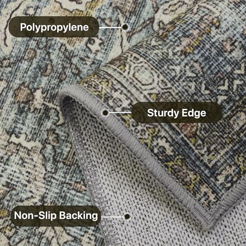 GENIMO 2x6 Non Slip Hallway Runner Rug, Machine Washable, Thin & Low Pile Lightweight for Kitchen, Laundry, Entryway, Bedroom & Living Room