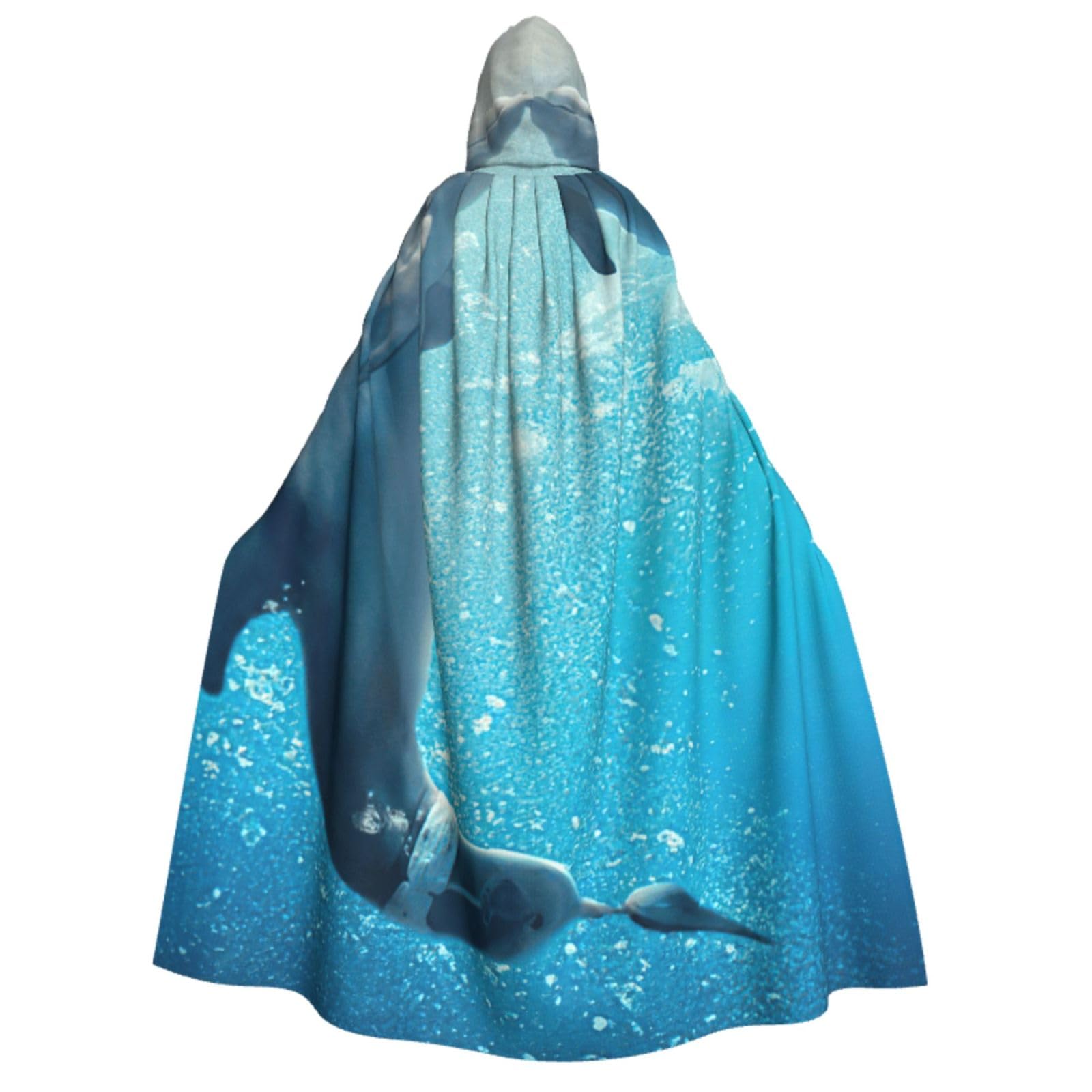 Cape à capuche dauphin unisexe 140 cm idéal carnaval et soirées - 8