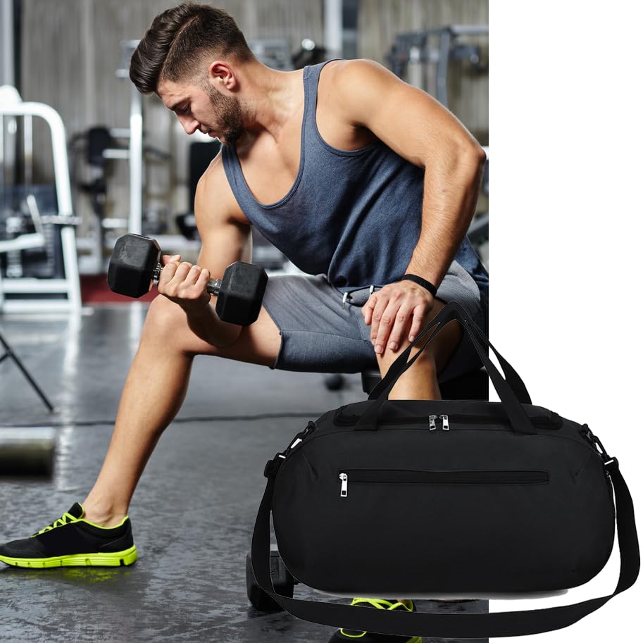 Generic New Travel Duffel Bag, 20L Sports Tote Gym bags mens Overnight Bag,Wet Dry Separation Fitness Bag HandHeld One Shoulder Bag, for Yoga Exercise black3