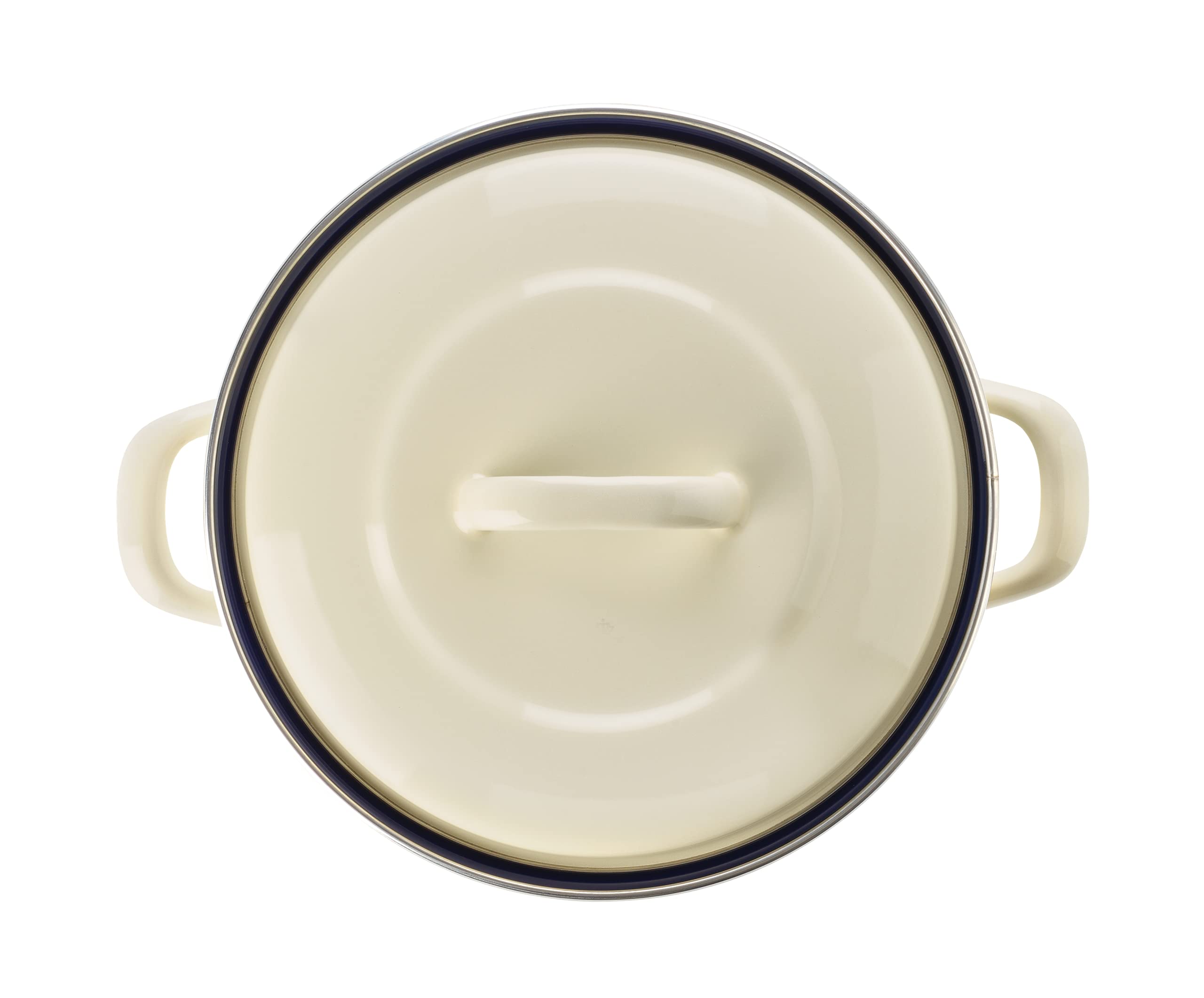 BK Indigo Pentola Smaltata del Patrimonio Olandese con Coperchio con Rivestimento Antiaderente Ceramico Senza PFAS, 24 cm/8,7 Litri, Induzione, Lavabile in Lavastoviglie, Sicuro al Forno, Crema
