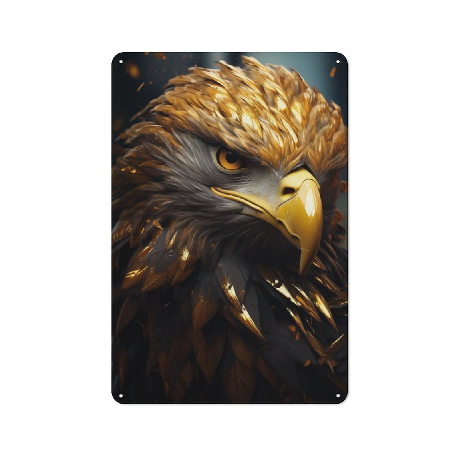 Junmoney Awesome Bald Eagle America Rustic Tin Sign 30X20cm Featuring For Bar Or Restaurant, Seasonal Metal Wall Decor For Autumn Interiors