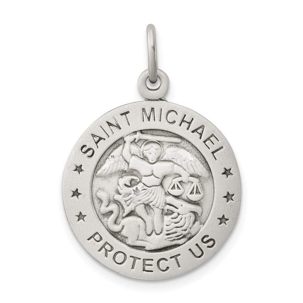ICE CARATS925 Sterling Silver Saint Michael Marine Corp Medal Pendant Charm Necklace Military Religious Patron St Fine Jewelry Gifts For Women